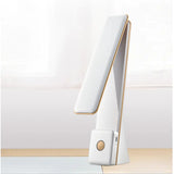 Folding rechargeable desk lamp, fold-out stand