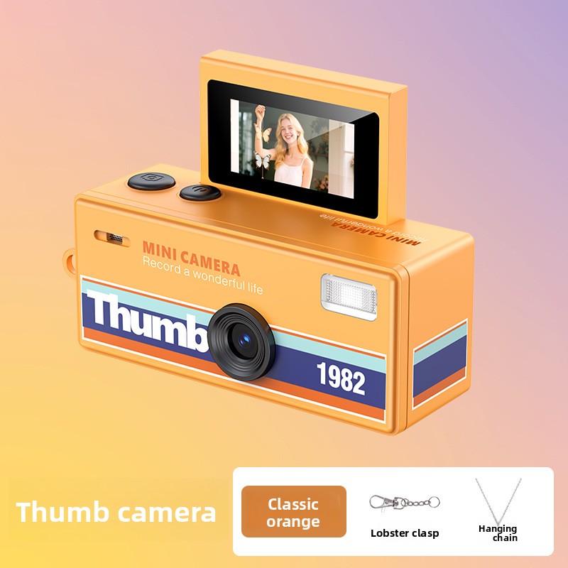 Mini Handheld Flip Camera — Retro Digicam with Flash