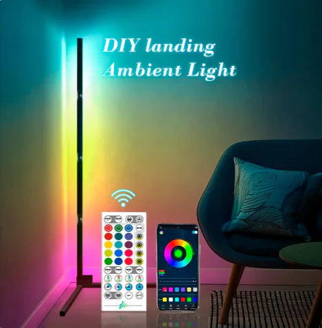 RGB corner floor lamp colour modes: monochrome, bicolor, tricolor, multicolor