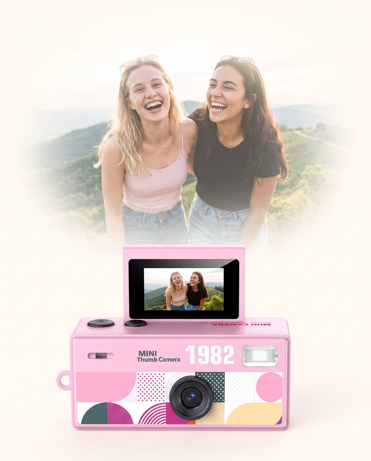 Mini Handheld Flip Camera — Retro Digicam with Flash