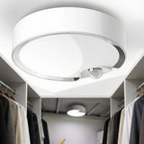 Motion sensor LED ceiling light lighting a walk-in wardrobe