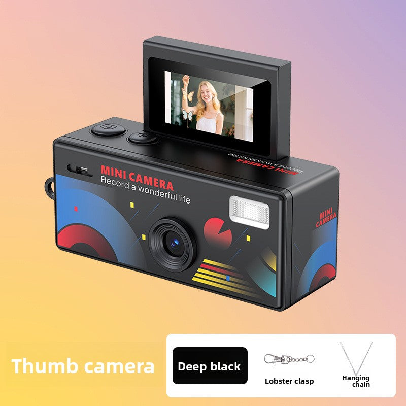 Mini Handheld Flip Camera — Retro Digicam with Flash