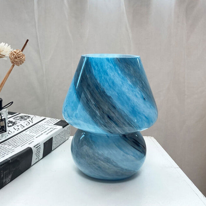 Contemporary Creative Handmade Glass Planet Design Mushroom 1-Light Table Lamp for Bedroom