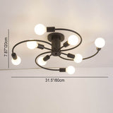 Eight-light sputnik flush mount, 80cm across