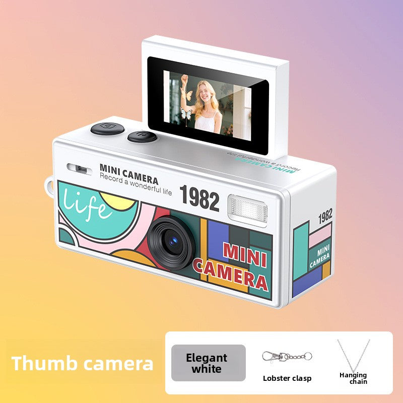 Mini Handheld Flip Camera — Retro Digicam with Flash