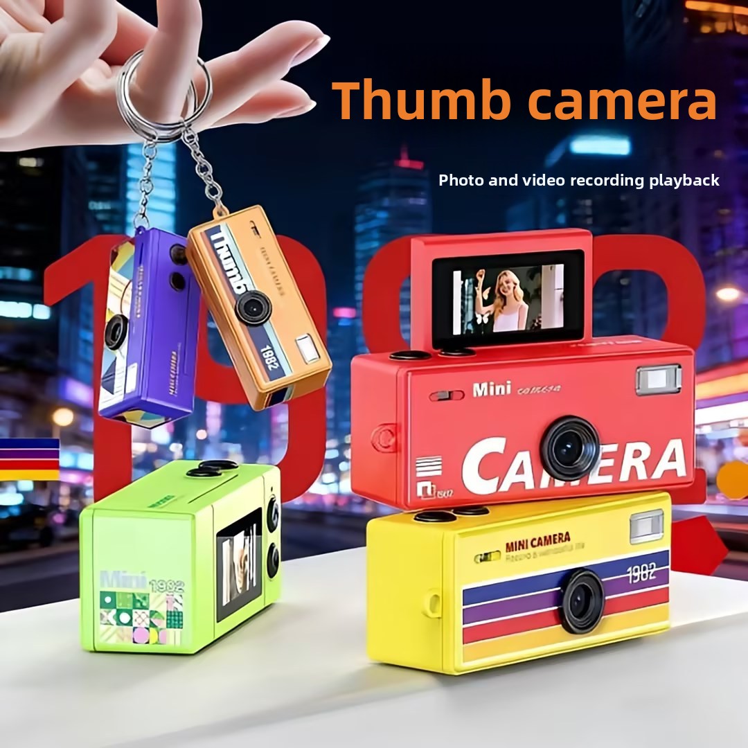 Mini Handheld Flip Camera — Retro Digicam with Flash