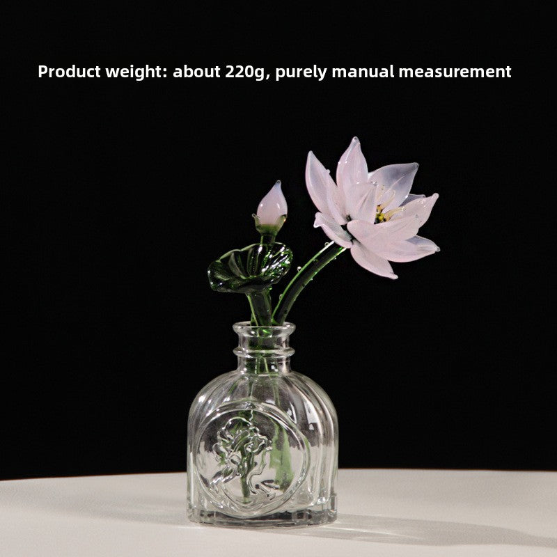 Handmade Glass Lotus Flower Decorative Ornament