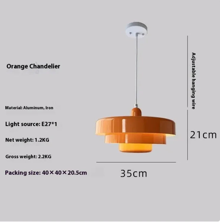 Macaron pendant light dimensions: 35cm wide, 21cm tall, adjustable cord