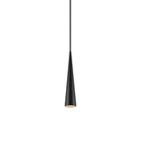 Black LED cylinder pendant light on a white background