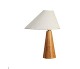 Wabi-sabi solid wood lamp with cone shade