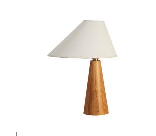 Wabi-sabi solid wood lamp with cone shade