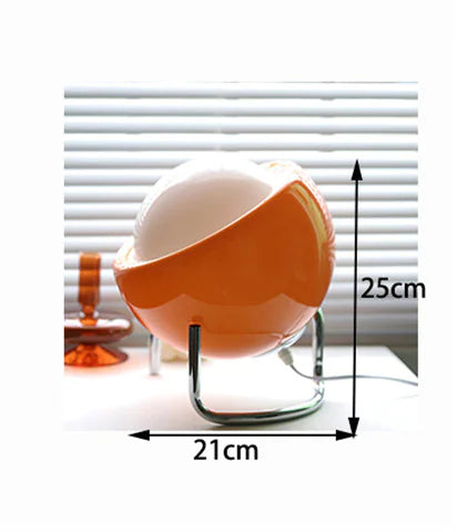 Bauhaus glass globe table lamp dimensions: 21cm wide, 25cm tall