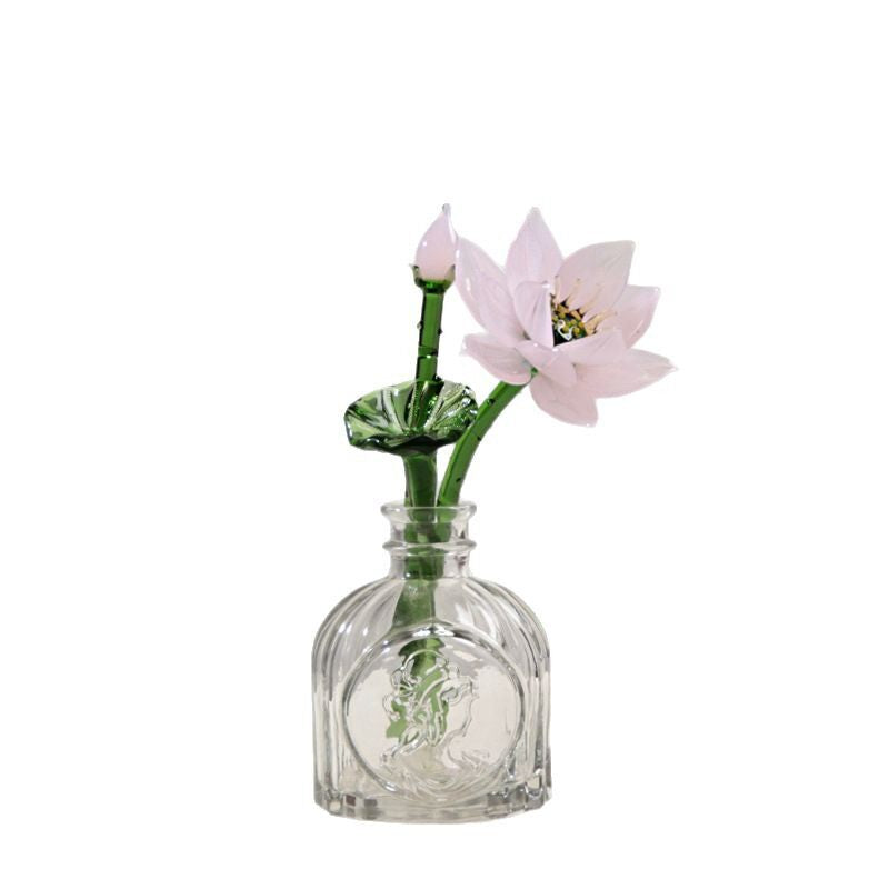 Handmade Glass Lotus Flower Decorative Ornament