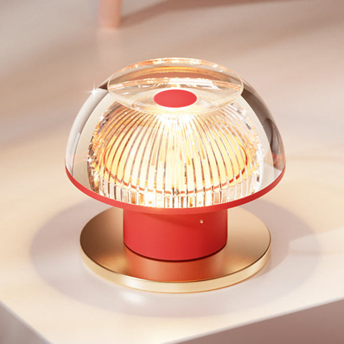 USB Rechargeable Cute Mushroom Design Table Lamp - Nordic Aluminum Alloy Acrylic Touch Dimmable Bedside Night Light For Bedroom