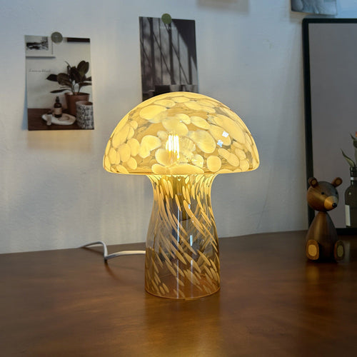 Art Deco Glass Mushroom Table Lamp