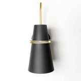 Nordic horn wall sconce in black on a white background