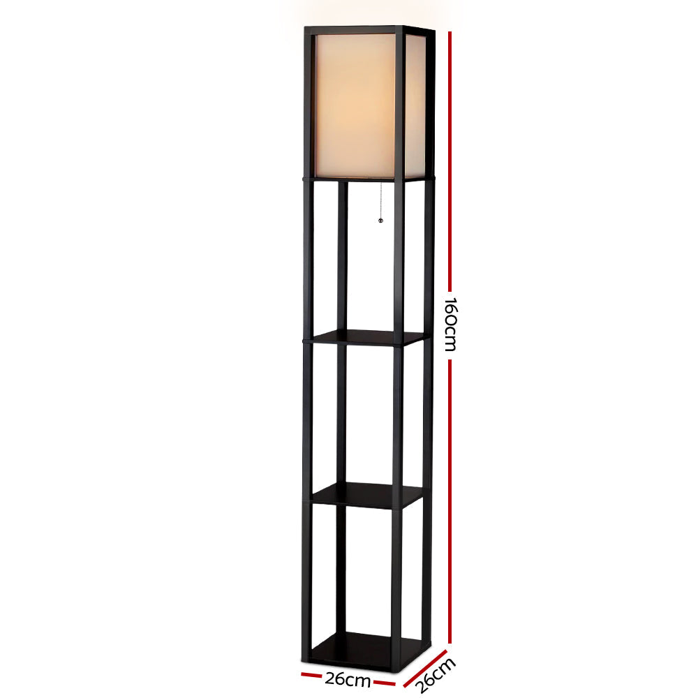 Shelf floor lamp dimensions: 26cm square, 160cm tall