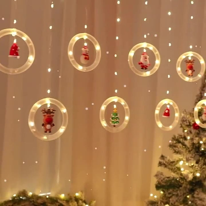 Contemporary Creative Plastic Christmas Tree Pentagram Snowflake-Shaped Outdoor LED String Lights For Garden
