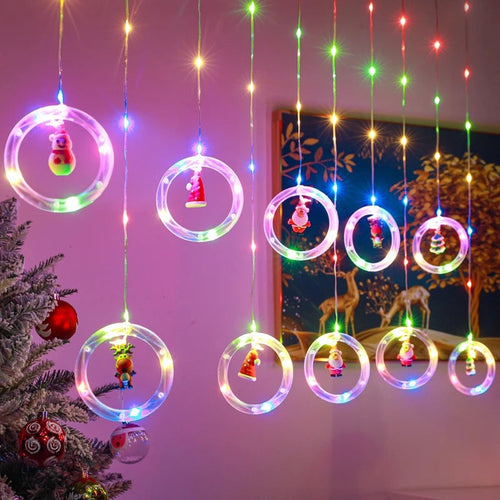 Contemporary Creative Plastic Christmas Tree Pentagram Snowflake-Shaped Outdoor LED String Lights For Garden