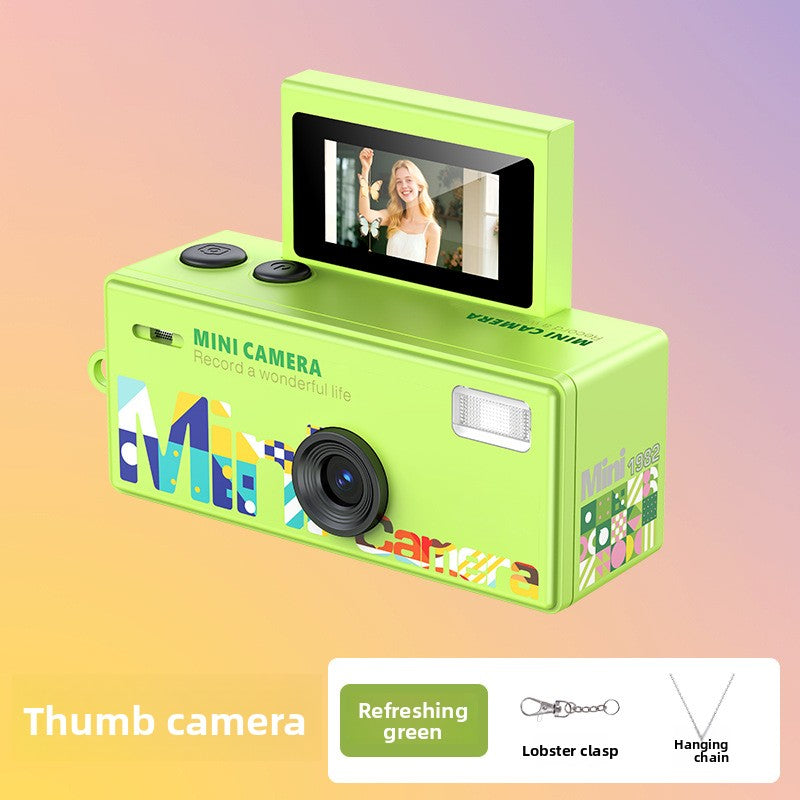 Mini Handheld Flip Camera — Retro Digicam with Flash