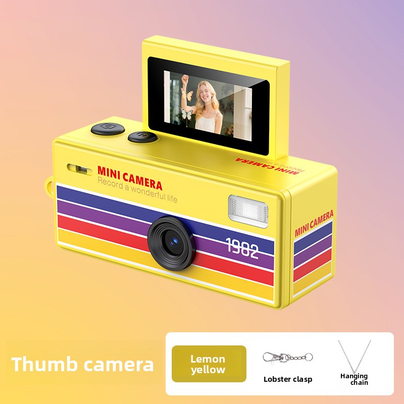 Mini Handheld Flip Camera — Retro Digicam with Flash