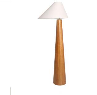 Tapered solid wood floor lamp, full height