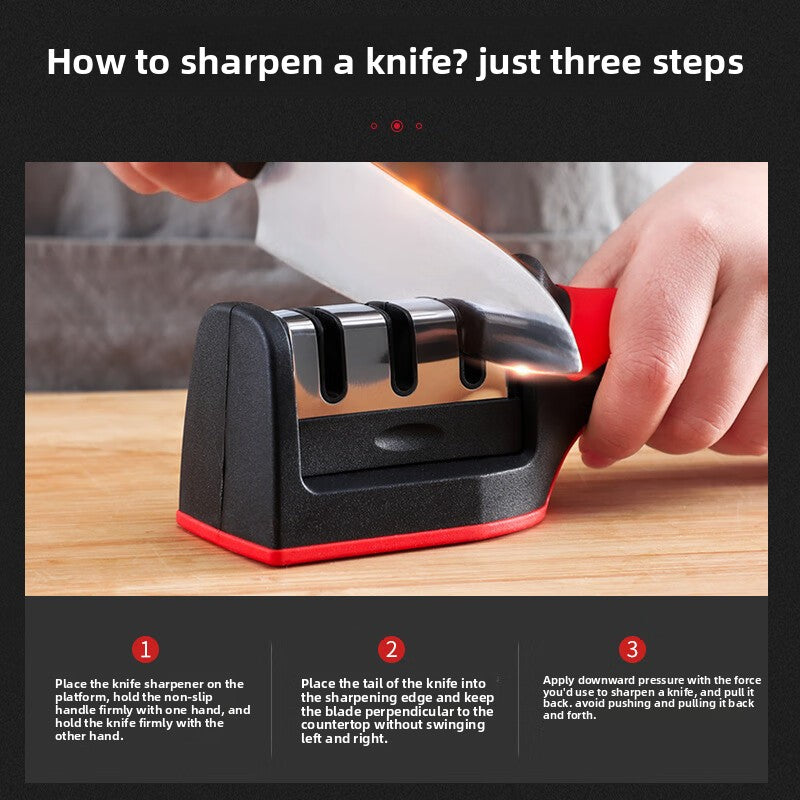 Handheld Three-Stage Kitchen Knife Sharpener