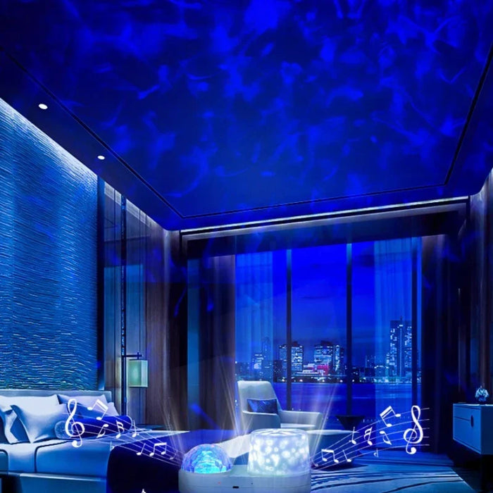 Jellyfish and sea-world projection from the night light