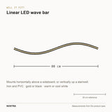 Wave bar wall light dimensions: 80cm long